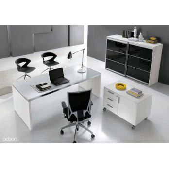 Bureau de direction en verre blanc Bureau de direction en verre blanc