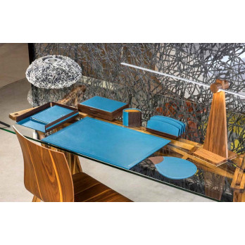 Parure de bureau Atelier de la Forêt Contraste bleu/Wengé Parure de bureau Atelier de la Forêt Contraste bleu/Wengé